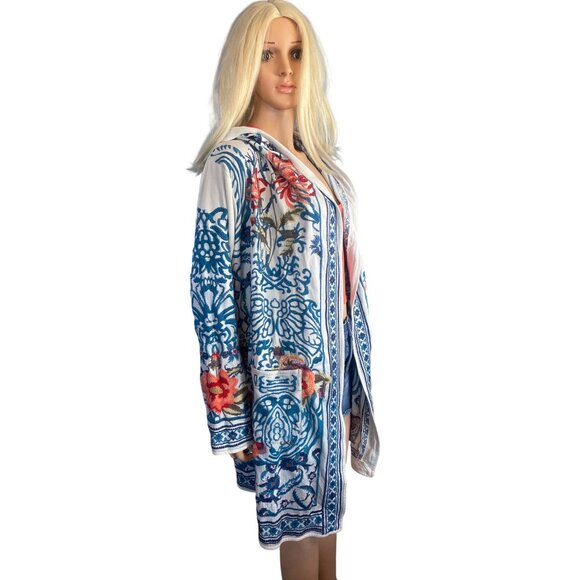 NWT Johnny Was Hooded Duster Embroidered Open Cardigan Small MSRP$540 Rare! HTF - Picture 13 of 17